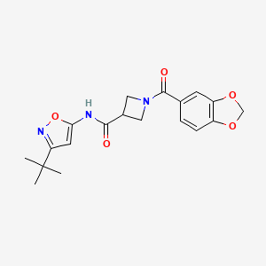 1-(benzo[d][1,3]dioxole-5-carbonyl)-N-(3-(tert-butyl)isoxazol-5-yl)azetidine-3-carboxamide