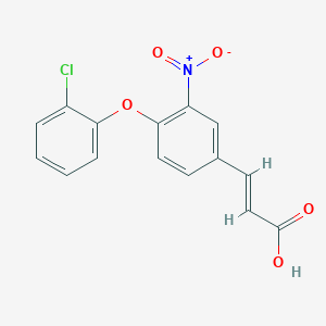molecular formula C15H10ClNO5 B2929828 (E)-3-[4-(2-chlorophenoxy)-3-nitrophenyl]prop-2-enoic acid CAS No. 338403-65-9
