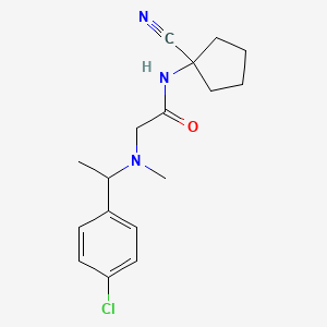 molecular formula C17H22ClN3O B2929831 2-{[1-(4-chlorophenyl)ethyl](methyl)amino}-N-(1-cyanocyclopentyl)acetamide CAS No. 1797746-98-5