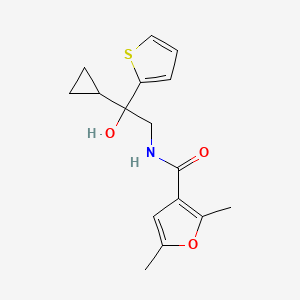 molecular formula C16H19NO3S B2929834 N-(2-环丙基-2-羟基-2-(噻吩-2-基)乙基)-2,5-二甲基呋喃-3-甲酰胺 CAS No. 1396887-04-9