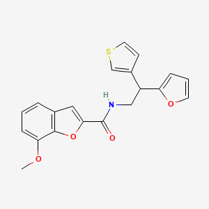 N-[2-(furan-2-yl)-2-(thiophen-3-yl)ethyl]-7-methoxy-1-benzofuran-2-carboxamide