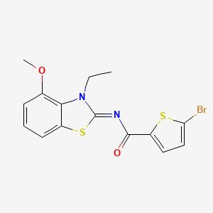 molecular formula C15H13BrN2O2S2 B2929840 5-bromo-N-(3-ethyl-4-methoxy-1,3-benzothiazol-2-ylidene)thiophene-2-carboxamide CAS No. 864925-34-8