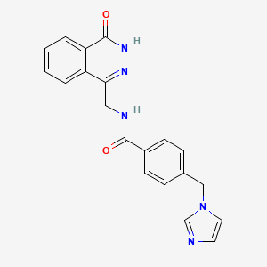 molecular formula C20H17N5O2 B2929841 4-((1H-咪唑-1-基)甲基)-N-((4-氧代-3,4-二氢酞嗪-1-基)甲基)苯甲酰胺 CAS No. 1226432-23-0