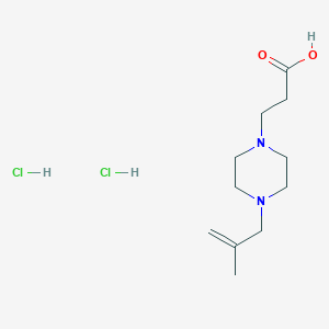 molecular formula C11H22Cl2N2O2 B2929844 3-(4-(2-Methylallyl)piperazin-1-yl)propanoic acid dihydrochloride CAS No. 1179376-37-4