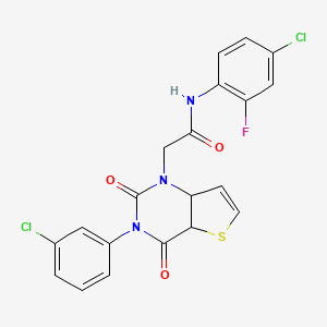 molecular formula C20H12Cl2FN3O3S B2929846 N-(4-氯-2-氟苯基)-2-[3-(3-氯苯基)-2,4-二氧代-1H,2H,3H,4H-噻吩并[3,2-d]嘧啶-1-基]乙酰胺 CAS No. 1260949-19-6