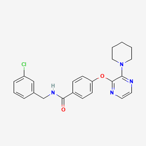 N-(3-chlorobenzyl)-4-((3-(piperidin-1-yl)pyrazin-2-yl)oxy)benzamide