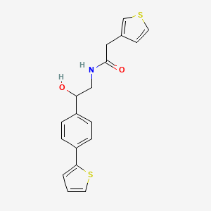 molecular formula C18H17NO2S2 B2929849 N-[2-Hydroxy-2-(4-thiophen-2-ylphenyl)ethyl]-2-thiophen-3-ylacetamide CAS No. 2380193-47-3