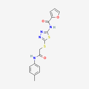 molecular formula C16H14N4O3S2 B2929852 N-(5-((2-氧代-2-(对甲苯基氨基)乙基)硫代)-1,3,4-噻二唑-2-基)呋喃-2-甲酰胺 CAS No. 392291-37-1