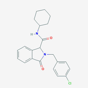 molecular formula C22H23ClN2O2 B292987 2-(4-chlorobenzyl)-N-cyclohexyl-3-oxo-1-isoindolinecarboxamide 