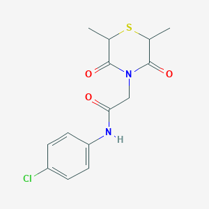 N-(4-chlorophenyl)-2-(2,6-dimethyl-3,5-dioxothiomorpholin-4-yl)acetamide