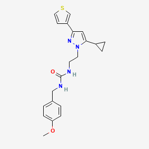 1-(2-(5-cyclopropyl-3-(thiophen-3-yl)-1H-pyrazol-1-yl)ethyl)-3-(4-methoxybenzyl)urea