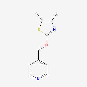 molecular formula C11H12N2OS B2929880 4-{[(4,5-Dimethyl-1,3-thiazol-2-yl)oxy]methyl}pyridine CAS No. 2200396-28-5