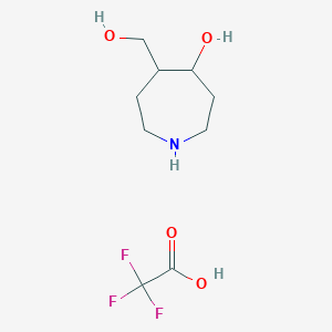molecular formula C9H16F3NO4 B2929884 5-(Hydroxymethyl)azepan-4-ol;2,2,2-trifluoroacetic acid CAS No. 2309468-22-0