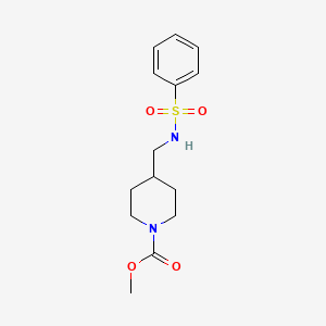 molecular formula C14H20N2O4S B2929885 Methyl 4-(phenylsulfonamidomethyl)piperidine-1-carboxylate CAS No. 1234823-43-8