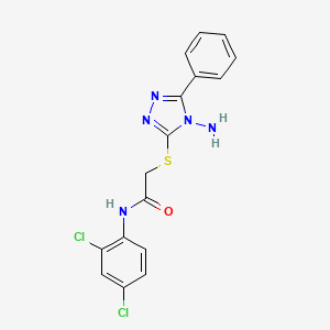 molecular formula C16H13Cl2N5OS B2929888 2-[(4-氨基-5-苯基-4H-1,2,4-三唑-3-基)硫代]-N-(2,4-二氯苯基)乙酰胺 CAS No. 899754-51-9