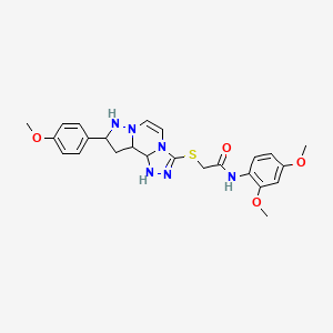 N-(2,4-dimethoxyphenyl)-2-{[11-(4-methoxyphenyl)-3,4,6,9,10-pentaazatricyclo[7.3.0.0^{2,6}]dodeca-1(12),2,4,7,10-pentaen-5-yl]sulfanyl}acetamide