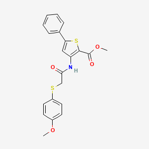 Methyl 3-(2-((4-methoxyphenyl)thio)acetamido)-5-phenylthiophene-2-carboxylate