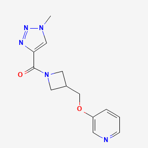 molecular formula C13H15N5O2 B2929898 3-{[1-(1-methyl-1H-1,2,3-triazole-4-carbonyl)azetidin-3-yl]methoxy}pyridine CAS No. 2379947-74-5