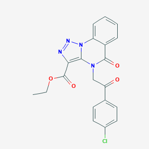 molecular formula C20H15ClN4O4 B292990 Ethyl 4-[2-(4-chlorophenyl)-2-oxoethyl]-5-oxo-4,5-dihydro[1,2,3]triazolo[1,5-a]quinazoline-3-carboxylate 