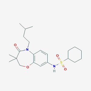 N-(5-isopentyl-3,3-dimethyl-4-oxo-2,3,4,5-tetrahydrobenzo[b][1,4]oxazepin-8-yl)cyclohexanesulfonamide