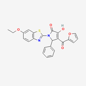 molecular formula C24H18N2O5S B2929904 1-(6-ethoxybenzo[d]thiazol-2-yl)-4-(furan-2-carbonyl)-3-hydroxy-5-phenyl-1H-pyrrol-2(5H)-one CAS No. 514192-04-2