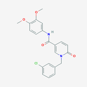 molecular formula C21H19ClN2O4 B2929917 1-[(3-chlorophenyl)methyl]-N-(3,4-dimethoxyphenyl)-6-oxopyridine-3-carboxamide CAS No. 941931-13-1