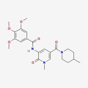 3,4,5-trimethoxy-N-(1-methyl-5-(4-methylpiperidine-1-carbonyl)-2-oxo-1,2-dihydropyridin-3-yl)benzamide