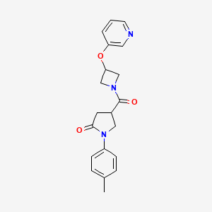 molecular formula C20H21N3O3 B2929928 4-(3-(Pyridin-3-yloxy)azetidine-1-carbonyl)-1-(p-tolyl)pyrrolidin-2-one CAS No. 1903225-29-5