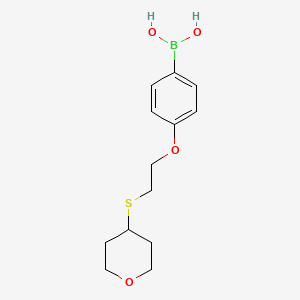 molecular formula C13H19BO4S B2929932 (4-[2-(Oxan-4-ylsulfanyl)ethoxy]phenyl)boranediol CAS No. 2246848-14-4