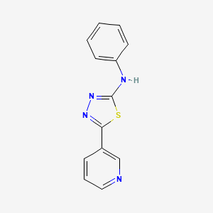 molecular formula C13H10N4S B2929935 N-苯基-5-吡啶-3-基-1,3,4-噻二唑-2-胺 CAS No. 35356-56-0