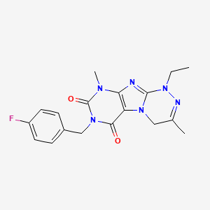 1-ethyl-7-(4-fluorobenzyl)-3,9-dimethyl-1,4-dihydro-[1,2,4]triazino[3,4-f]purine-6,8(7H,9H)-dione