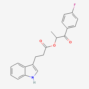 molecular formula C20H18FNO3 B2929956 1-(4-fluorophenyl)-1-oxopropan-2-yl 3-(1H-indol-3-yl)propanoate CAS No. 878722-28-2