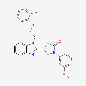 molecular formula C27H27N3O3 B2929957 1-(3-methoxyphenyl)-4-(1-(2-(o-tolyloxy)ethyl)-1H-benzo[d]imidazol-2-yl)pyrrolidin-2-one CAS No. 850243-86-6