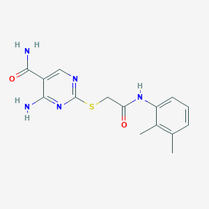 4-Amino-2-((2-((2,3-dimethylphenyl)amino)-2-oxoethyl)thio)pyrimidine-5-carboxamide
