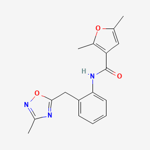molecular formula C17H17N3O3 B2929968 2,5-Dimethyl-N-[2-[(3-methyl-1,2,4-oxadiazol-5-yl)methyl]phenyl]furan-3-carboxamide CAS No. 1448121-82-1