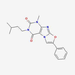 molecular formula C19H20N4O3 B2929972 3-异戊基-1-甲基-7-苯基恶唑并[2,3-f]嘌呤-2,4(1H,3H)-二酮 CAS No. 902327-52-0