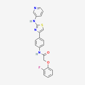 molecular formula C22H17FN4O2S B2929998 2-(2-fluorophenoxy)-N-(4-(2-(pyridin-3-ylamino)thiazol-4-yl)phenyl)acetamide CAS No. 1797903-48-0