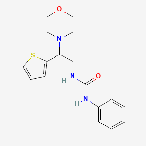 molecular formula C17H21N3O2S B2930006 1-(2-Morpholino-2-(thiophen-2-yl)ethyl)-3-phenylurea CAS No. 923674-83-3
