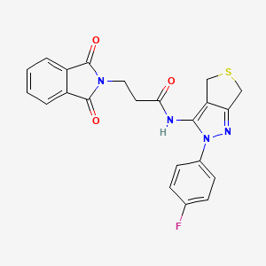 molecular formula C22H17FN4O3S B2930007 3-(1,3-dioxoisoindolin-2-yl)-N-(2-(4-fluorophenyl)-4,6-dihydro-2H-thieno[3,4-c]pyrazol-3-yl)propanamide CAS No. 893939-91-8