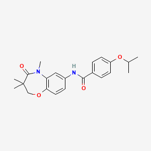 molecular formula C22H26N2O4 B2930021 4-isopropoxy-N-(3,3,5-trimethyl-4-oxo-2,3,4,5-tetrahydrobenzo[b][1,4]oxazepin-7-yl)benzamide CAS No. 921586-28-9