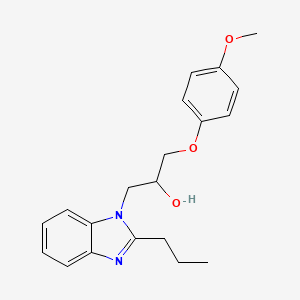 molecular formula C20H24N2O3 B2930027 3-(4-Methoxyphenoxy)-1-(2-propylbenzimidazolyl)propan-2-ol CAS No. 878617-95-9