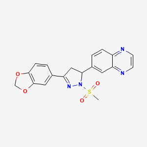 6-(3-(benzo[d][1,3]dioxol-5-yl)-1-(methylsulfonyl)-4,5-dihydro-1H-pyrazol-5-yl)quinoxaline