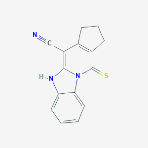 molecular formula C15H11N3S B293004 11-thioxo-2,3,5,11-tetrahydro-1H-cyclopenta[4,5]pyrido[1,2-a]benzimidazole-4-carbonitrile 