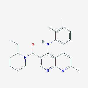 (4-((2,3-Dimethylphenyl)amino)-7-methyl-1,8-naphthyridin-3-yl)(2-ethylpiperidin-1-yl)methanone