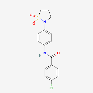 4-chloro-N-(4-(1,1-dioxidoisothiazolidin-2-yl)phenyl)benzamide