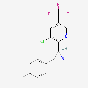 molecular formula C15H10ClF3N2 B2930048 3-chloro-2-[3-(4-methylphenyl)-2H-aziren-2-yl]-5-(trifluoromethyl)pyridine CAS No. 2085690-65-7
