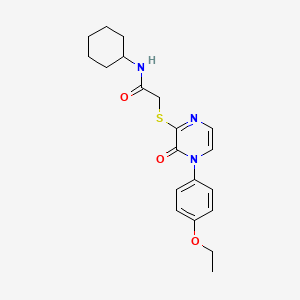molecular formula C20H25N3O3S B2930055 N-cyclohexyl-2-[4-(4-ethoxyphenyl)-3-oxopyrazin-2-yl]sulfanylacetamide CAS No. 899759-43-4