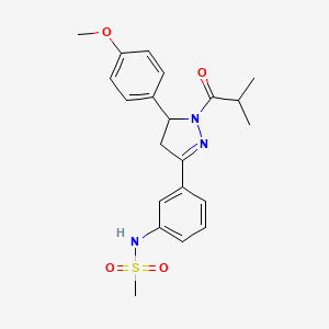 N-(3-(1-isobutyryl-5-(4-methoxyphenyl)-4,5-dihydro-1H-pyrazol-3-yl)phenyl)methanesulfonamide