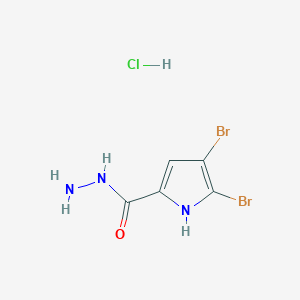 molecular formula C5H6Br2ClN3O B2930061 4,5-Dibromo-1H-pyrrole-2-carbohydrazide;hydrochloride CAS No. 2172450-81-4