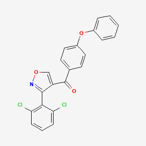 molecular formula C22H13Cl2NO3 B2930068 [3-(2,6-Dichlorophenyl)-4-isoxazolyl](4-phenoxyphenyl)methanone CAS No. 338411-90-8